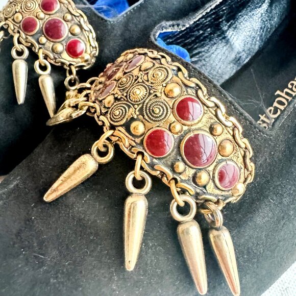 Stephane Kelian Paris Black Suede Embellished Loafers 8 V&A MUSEUM Collection - Picture 12 of 13